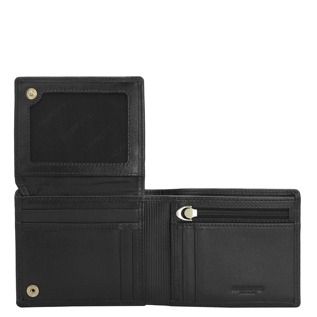 Plain Croco Leather Mens Wallet - Black