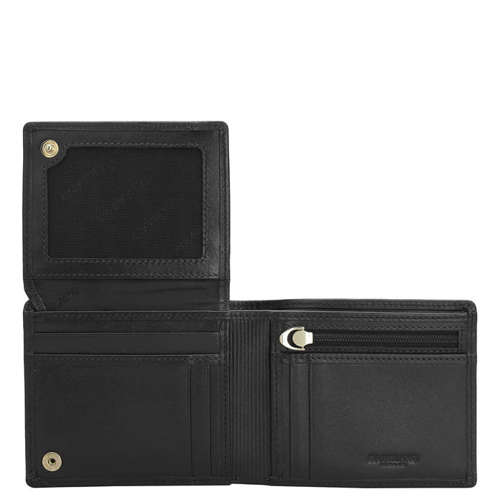 Plain Croco Leather Mens Wallet - Black