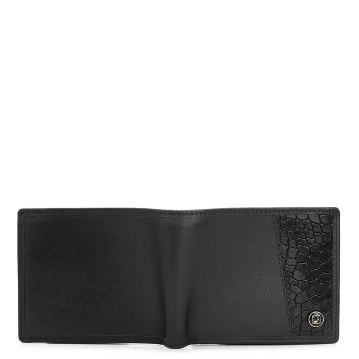 Plain Croco Leather Mens Wallet - Black