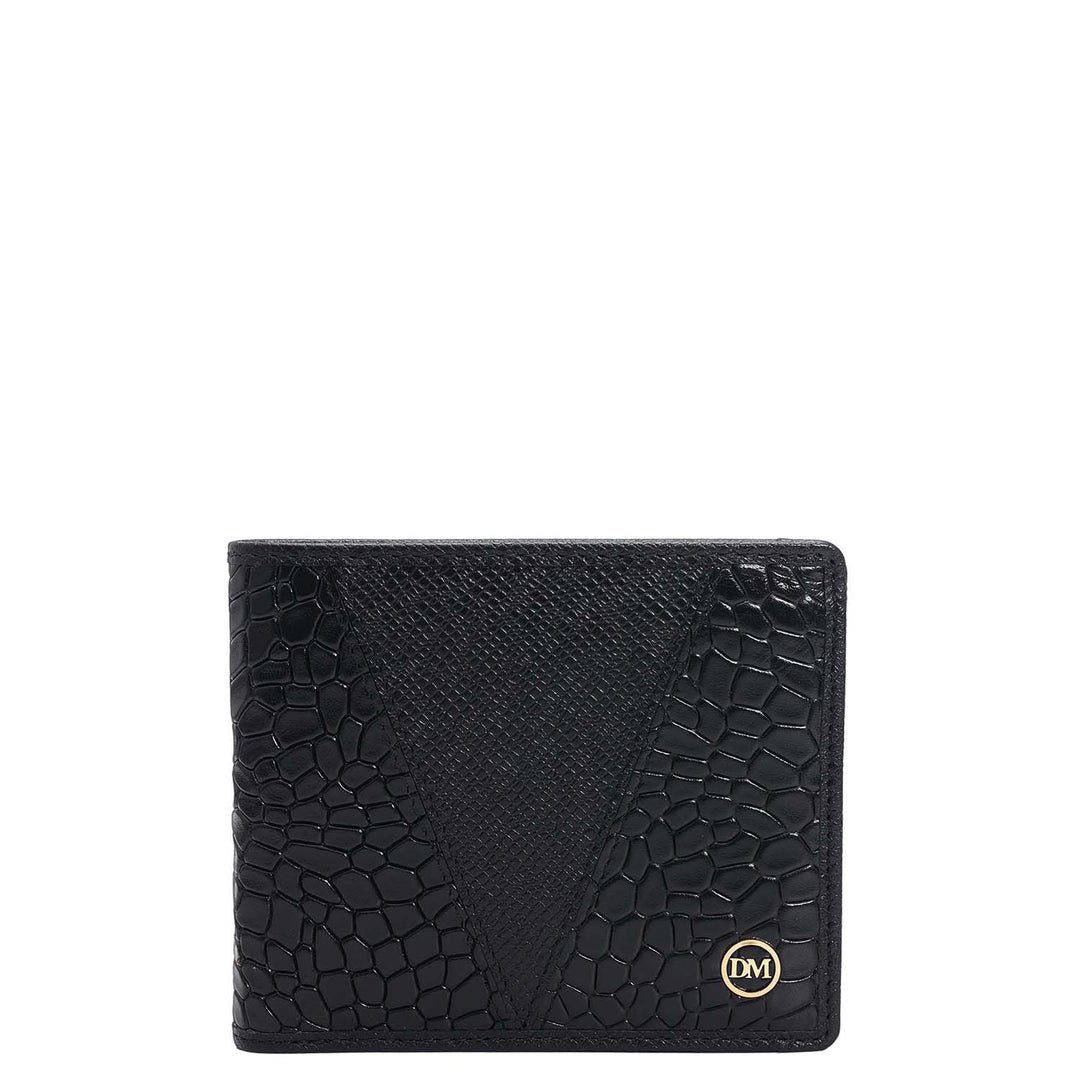 Black Bifold Leather Mens Wallet