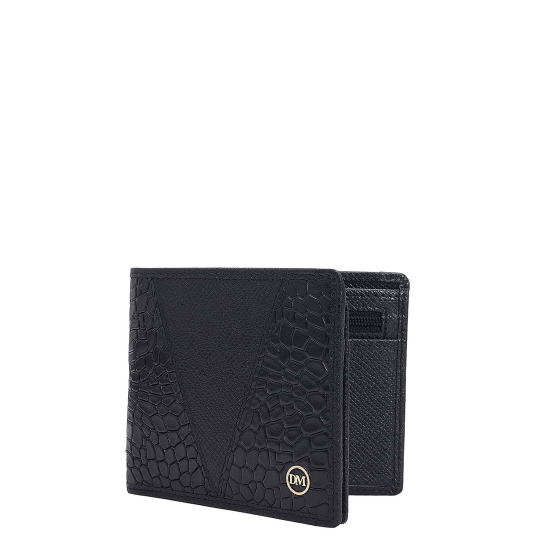 Black Bifold Leather Mens Wallet