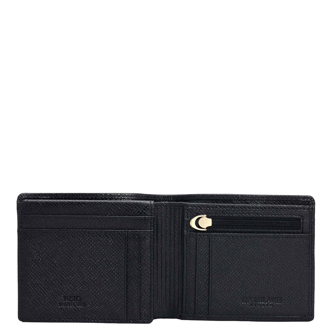 Black Bifold Leather Mens Wallet