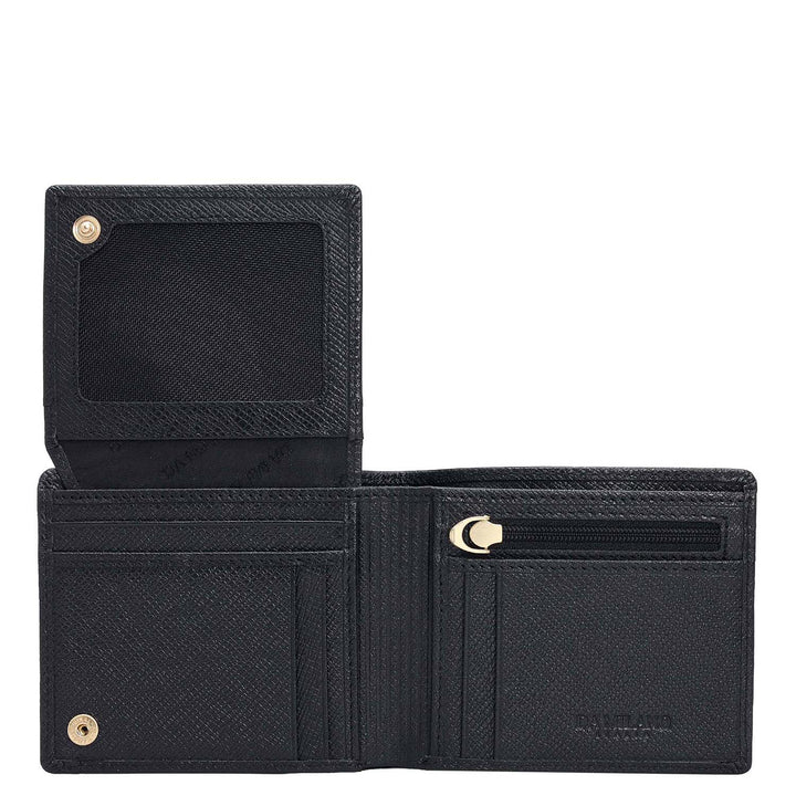 Black Bifold Leather Mens Wallet