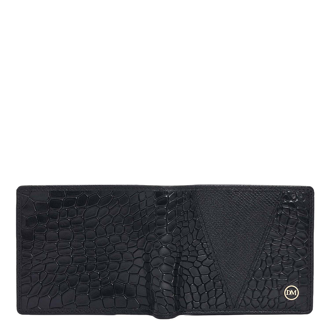 Black Bifold Leather Mens Wallet
