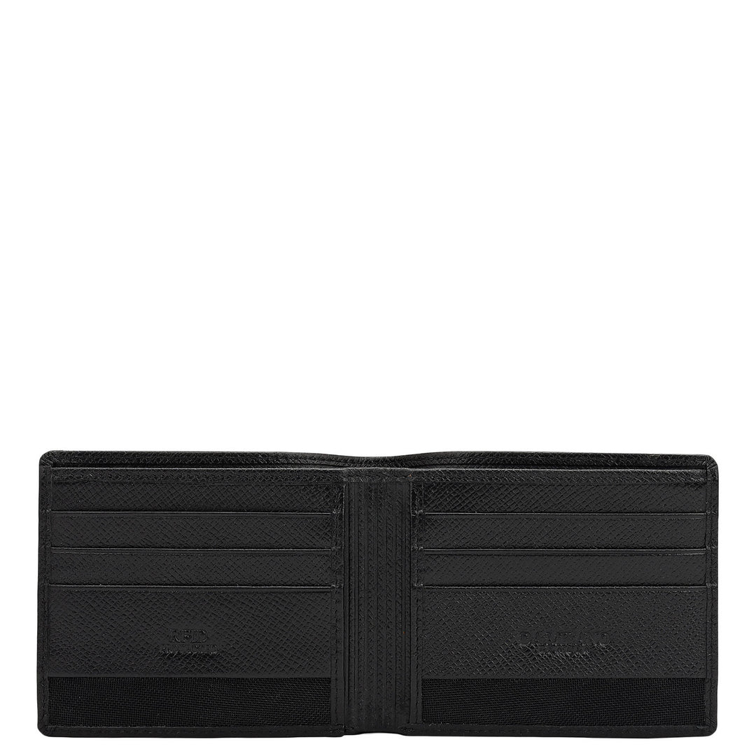Black Bifold Leather Mens Wallet