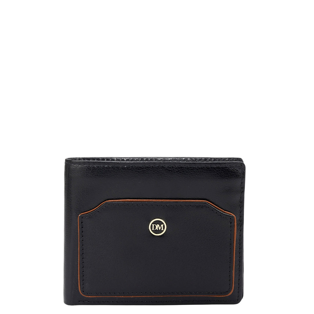 Black Bifold Leather Mens Wallet
