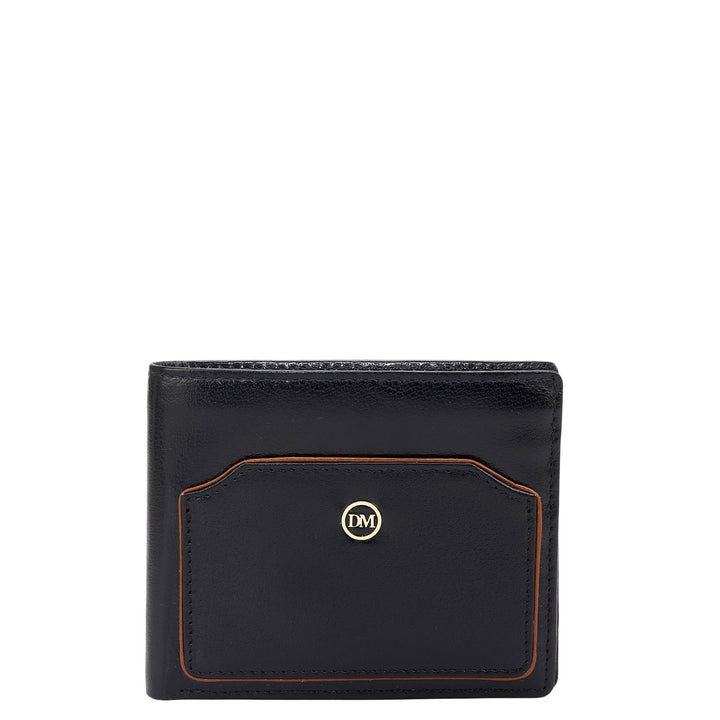 Black Bifold Leather Mens Wallet