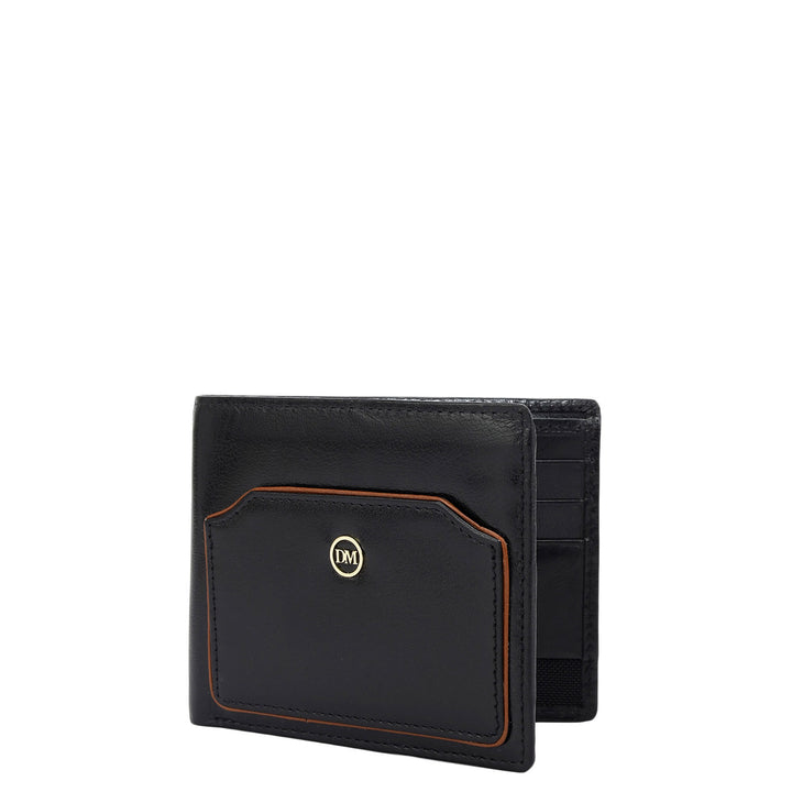 Black Bifold Leather Mens Wallet