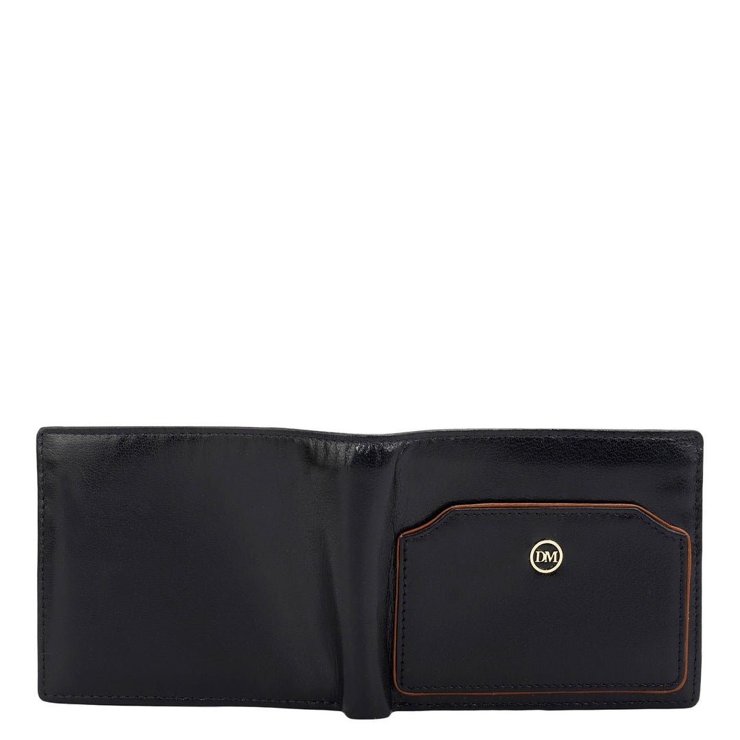 Black Bifold Leather Mens Wallet