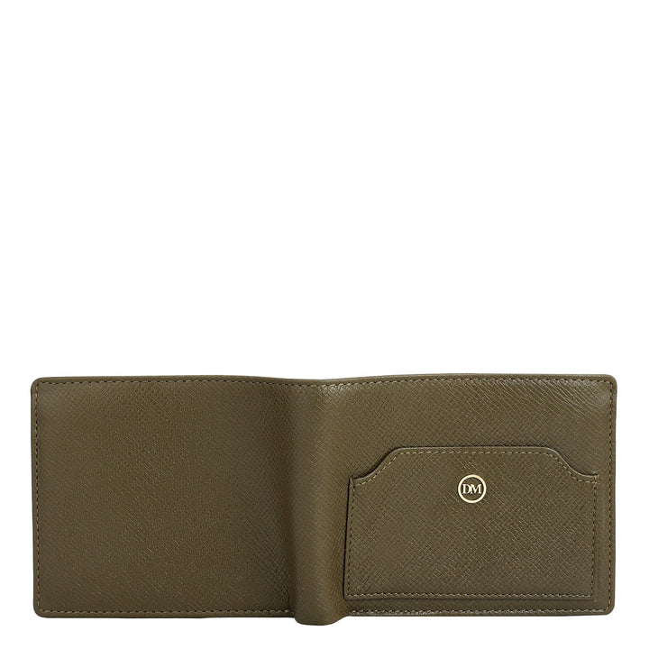 Military Green Bifold Leather Mens Wallet