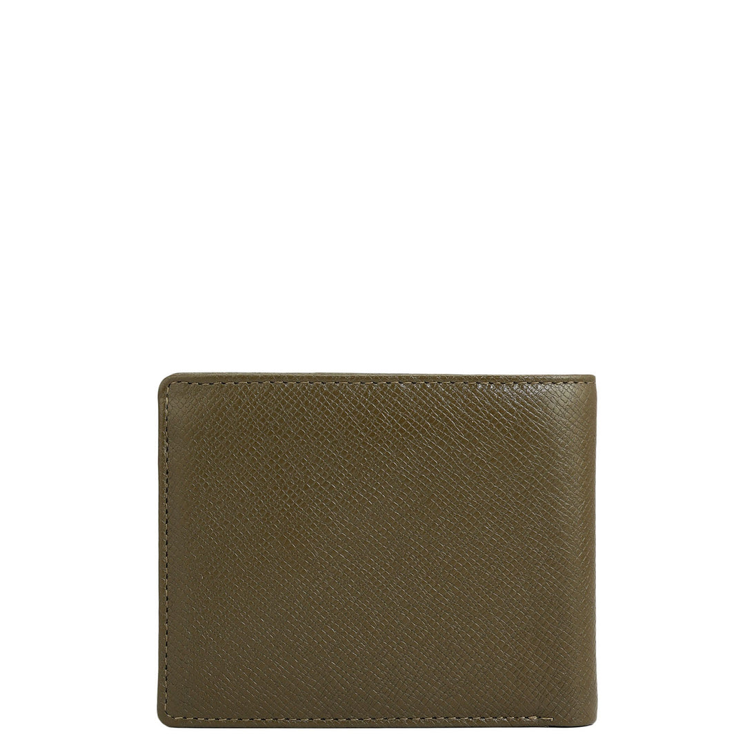 Military Green Bifold Leather Mens Wallet