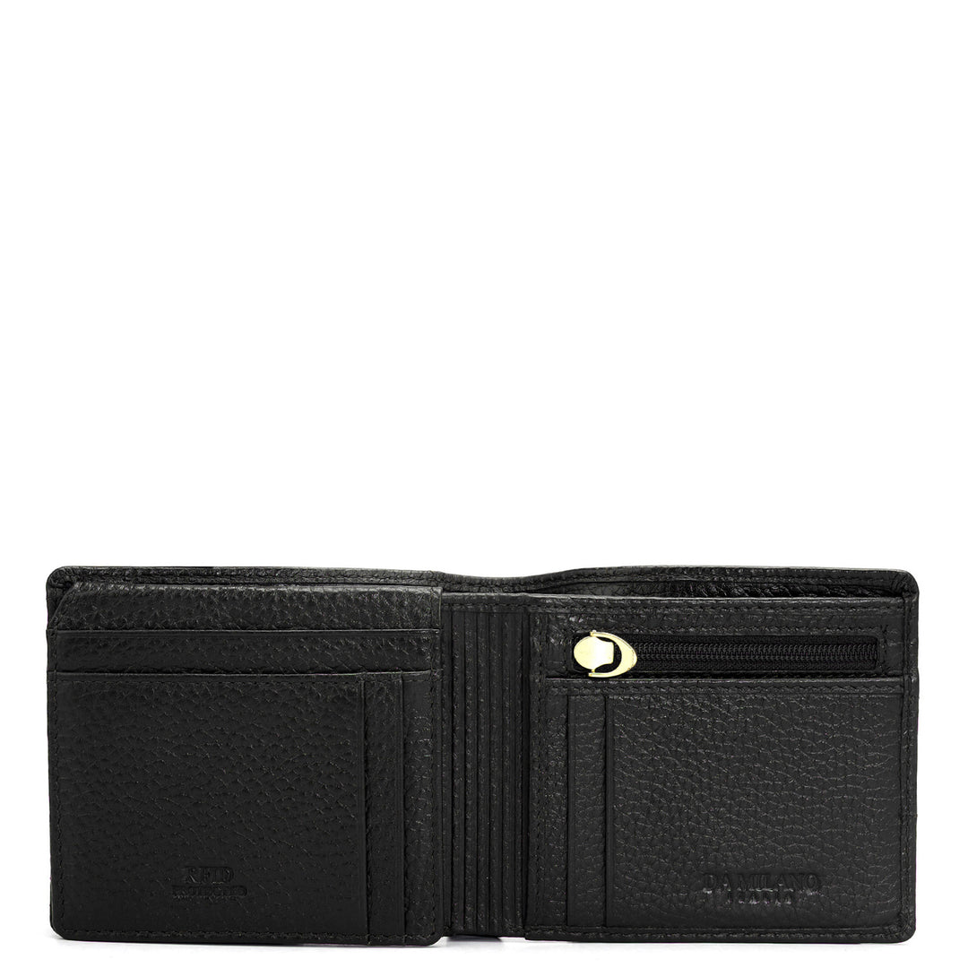 Black Bifold Leather Mens Wallet