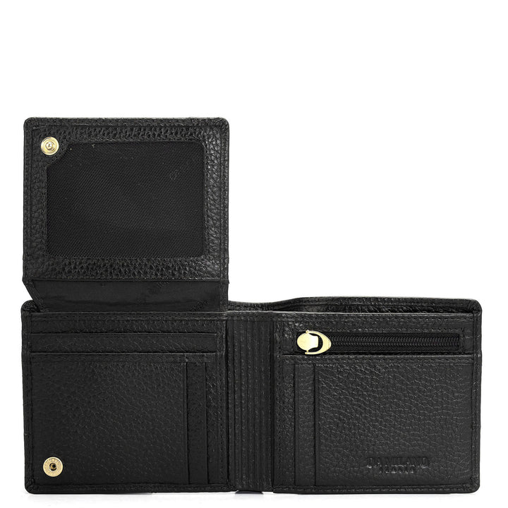 Black Bifold Leather Mens Wallet