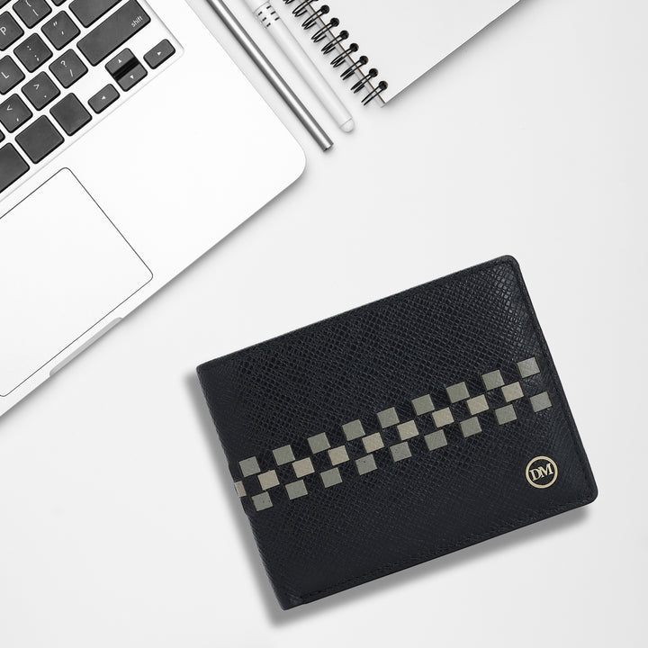 Black Bifold Leather Mens Wallet
