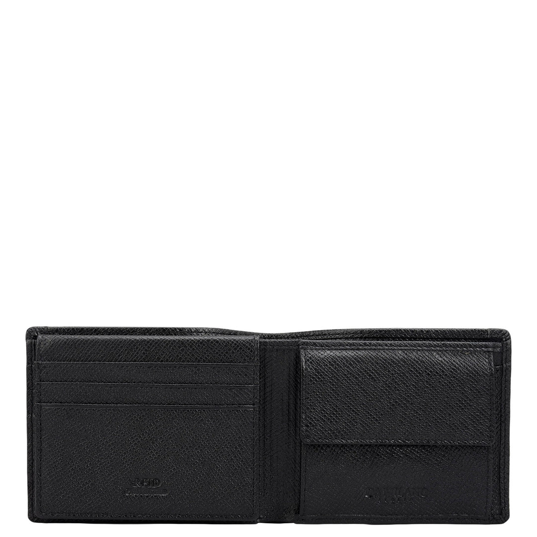Black Bifold Leather Mens Wallet