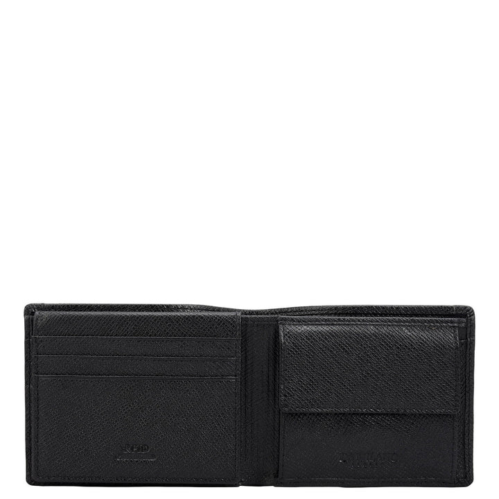 Black Bifold Leather Mens Wallet