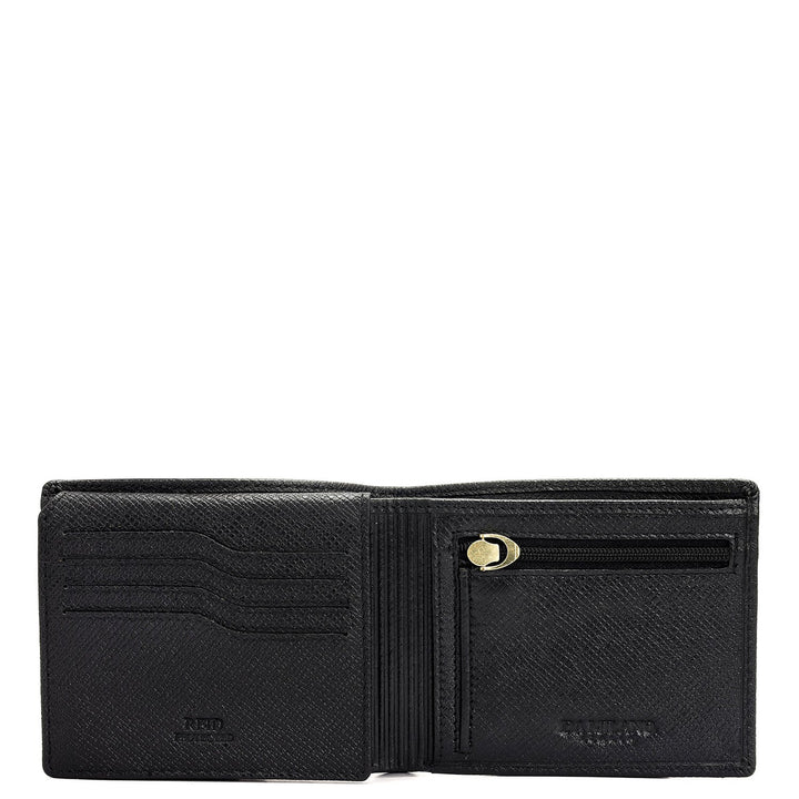 Black Bifold Leather Mens Wallet
