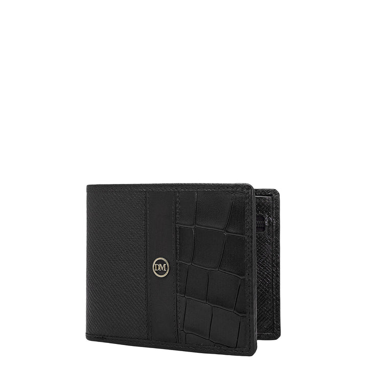 Franzy Croco Leather Mens Wallet - Black