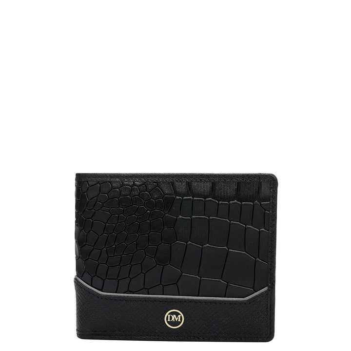 Black Bifold Leather Mens Wallet