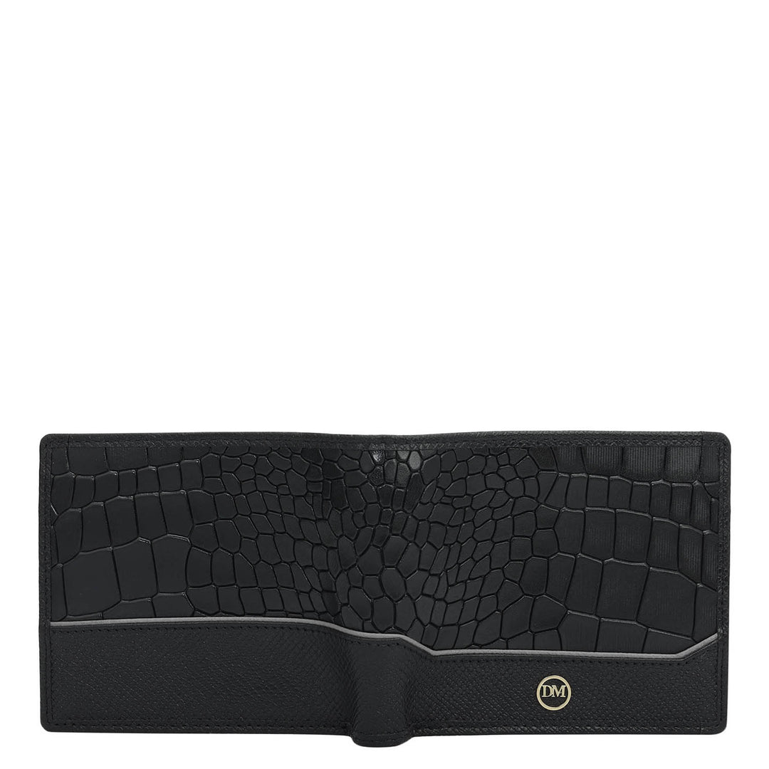 Black Bifold Leather Mens Wallet