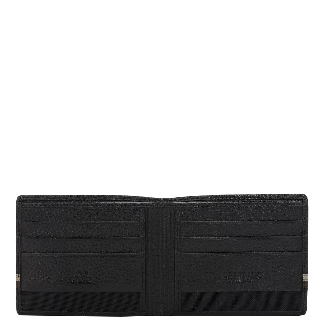 Black Bifold Leather Mens Wallet