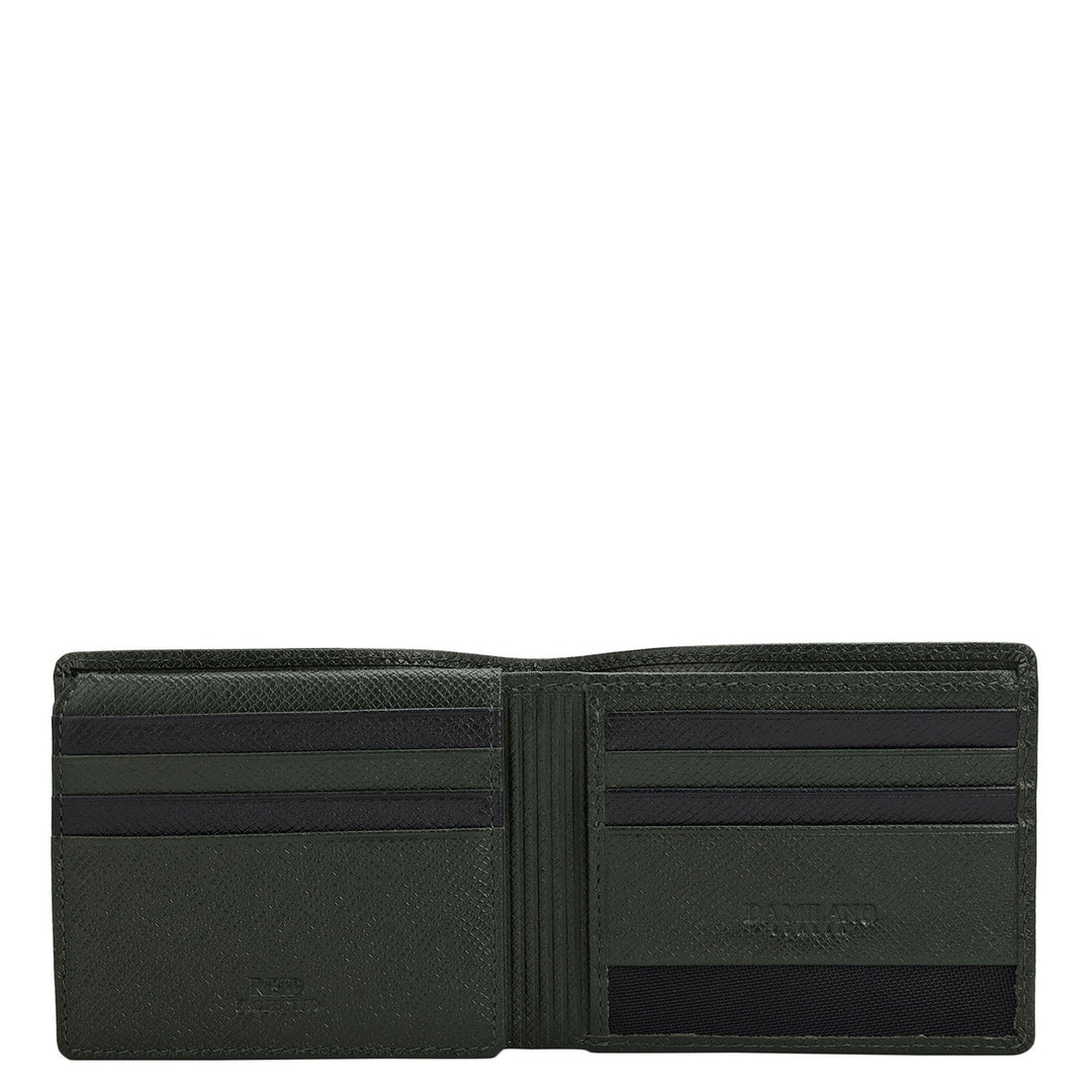 Petrol Green Bifold Leather Mens Wallet