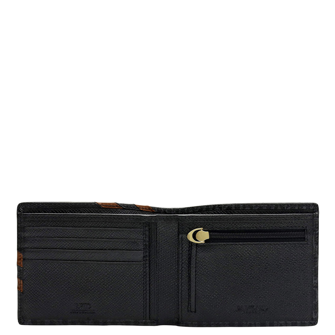 Black Bifold Leather Mens Wallet