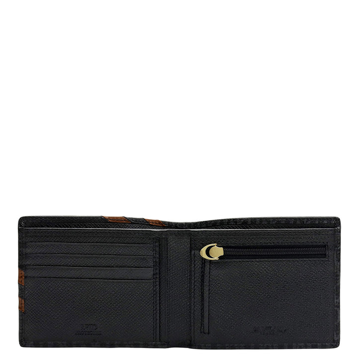 Black Bifold Leather Mens Wallet