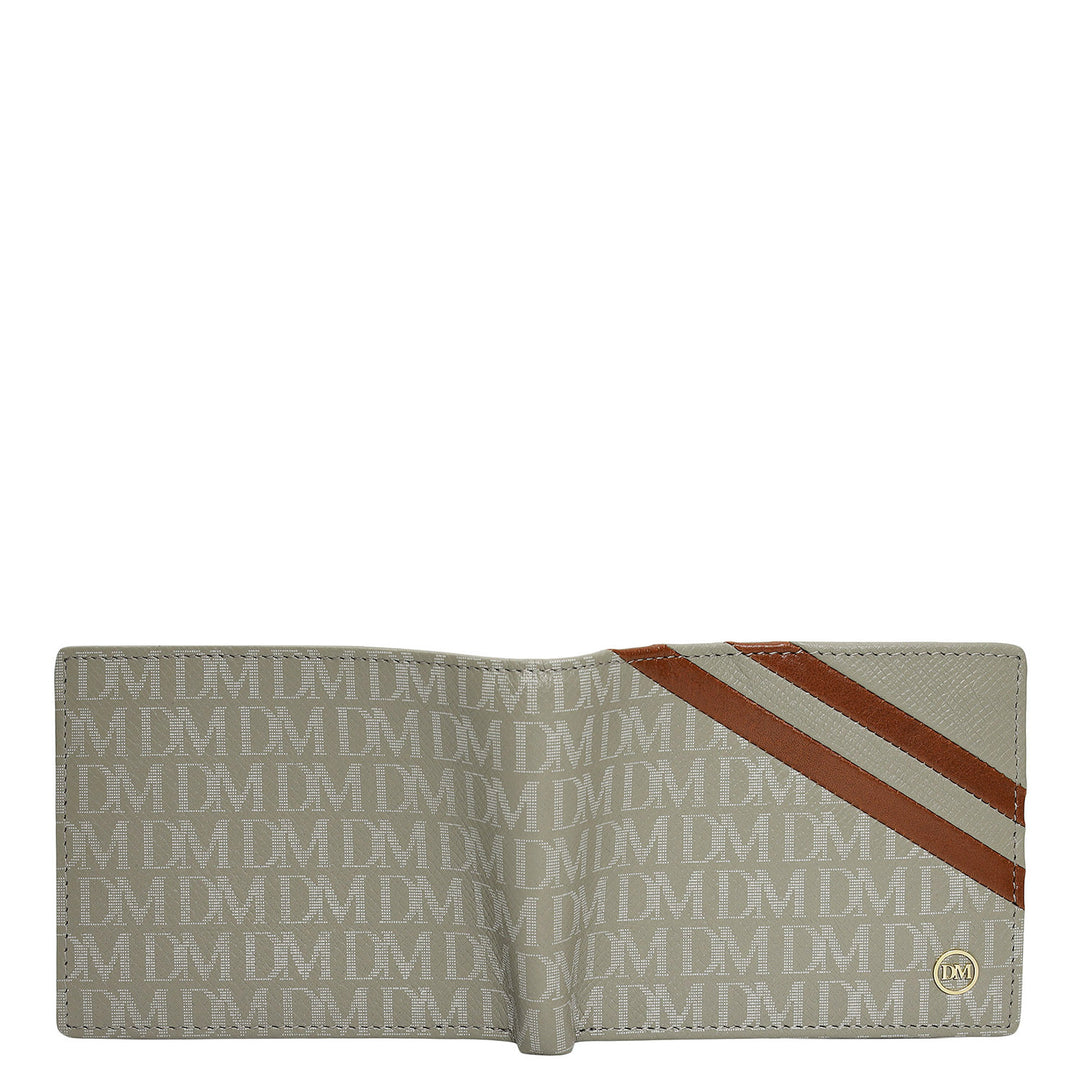Stone Grey Bifold Leather Mens Wallet