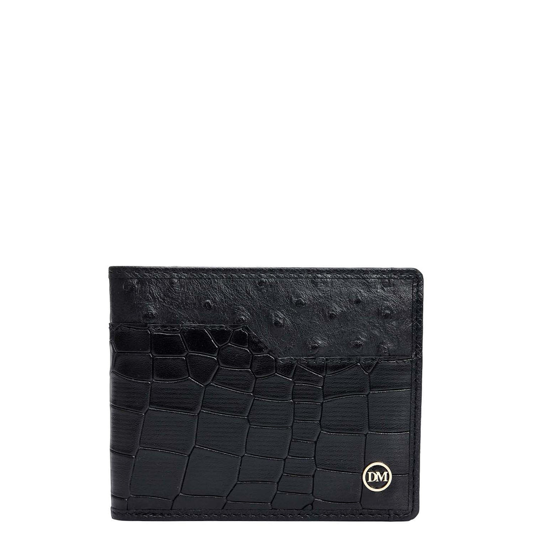 Black Bifold Leather Mens Wallet