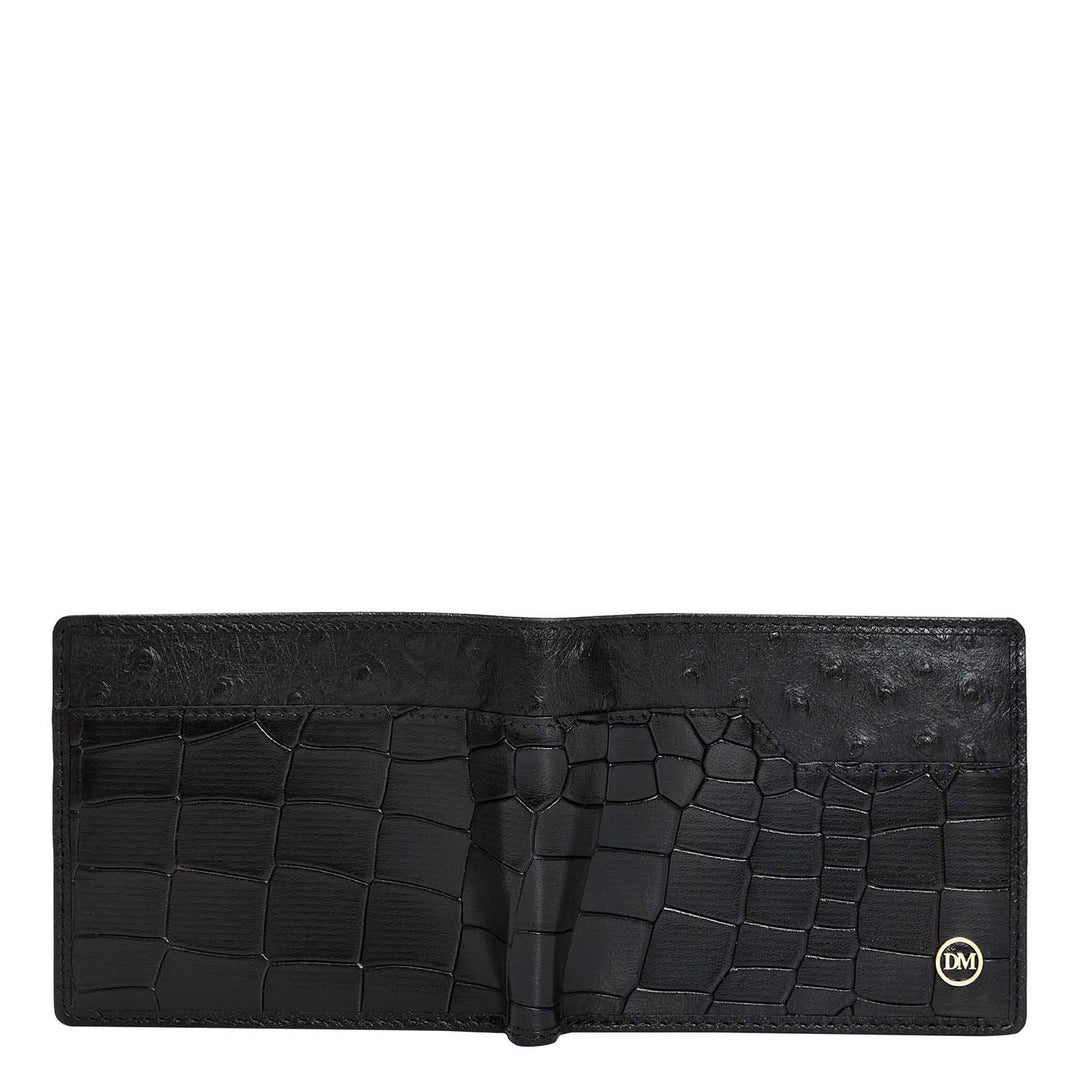 Black Bifold Leather Mens Wallet