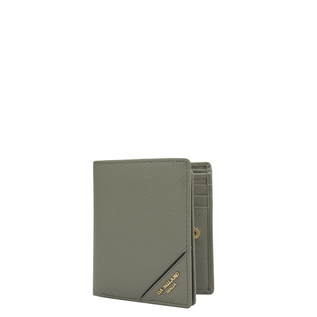 Stone Grey Bifold Leather Mens Wallet