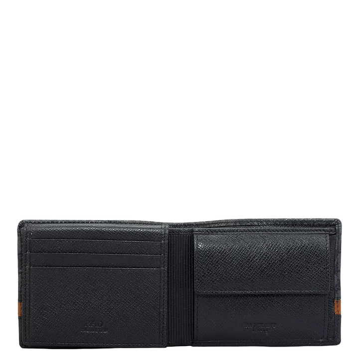 Black Bifold Leather Mens Wallet