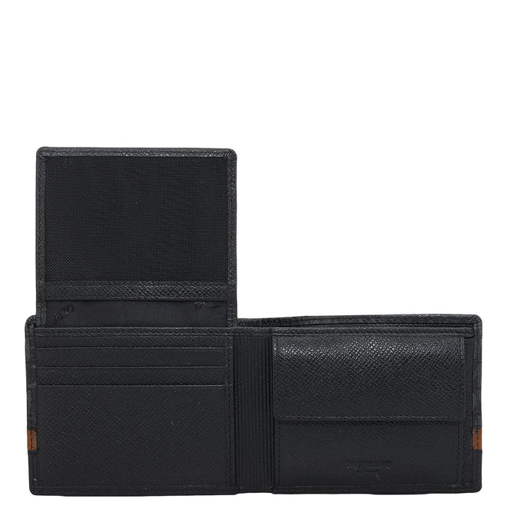 Black Bifold Leather Mens Wallet