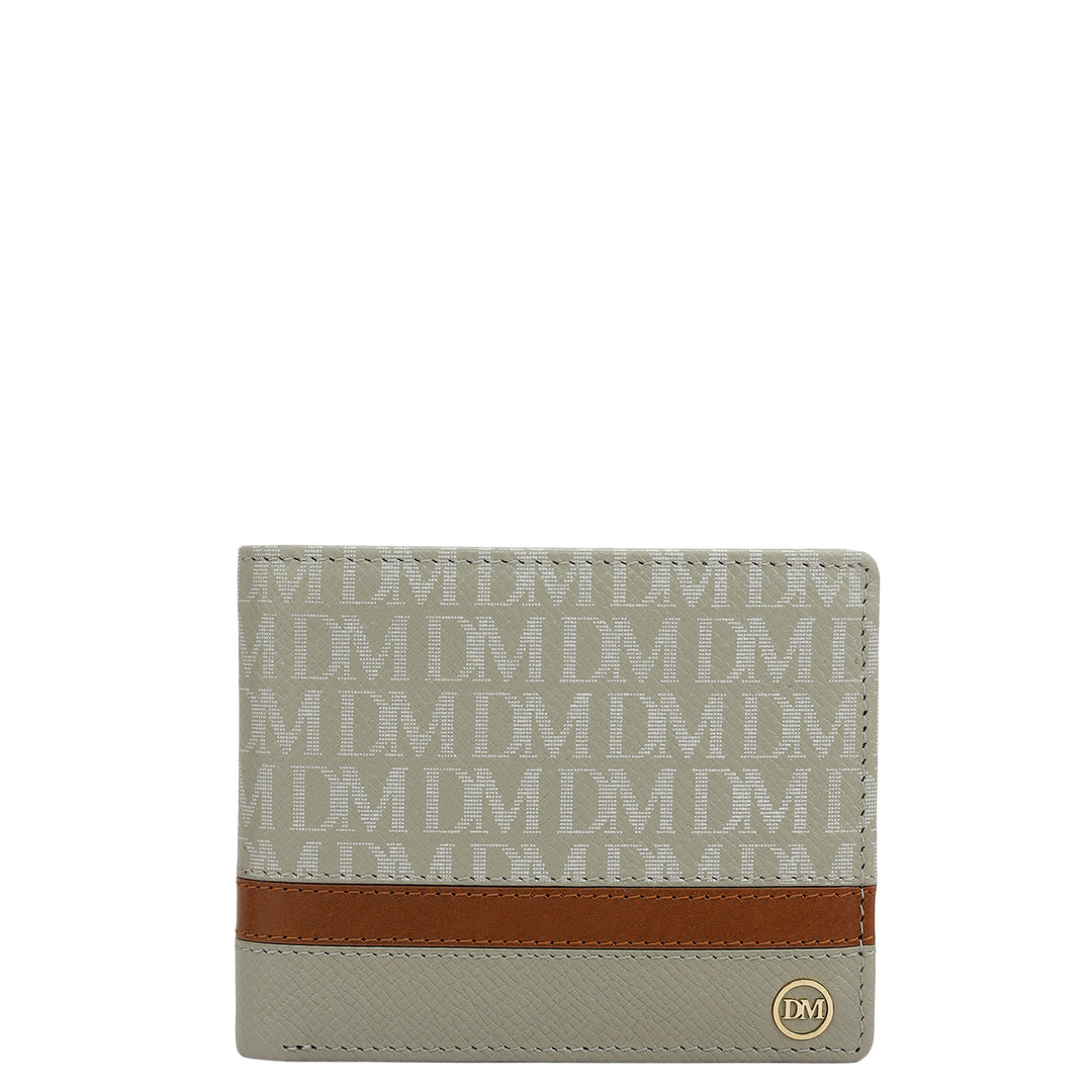 Stone Grey Bifold Leather Mens Wallet
