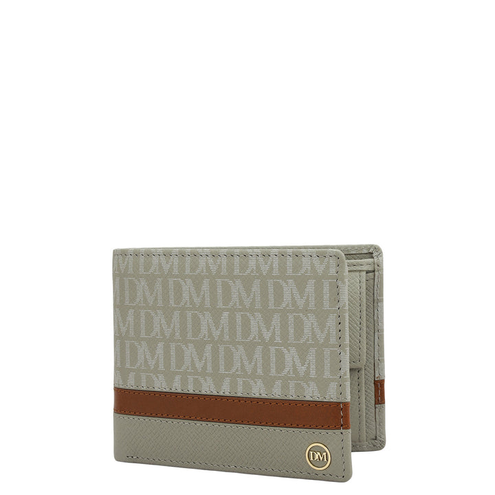 Stone Grey Bifold Leather Mens Wallet