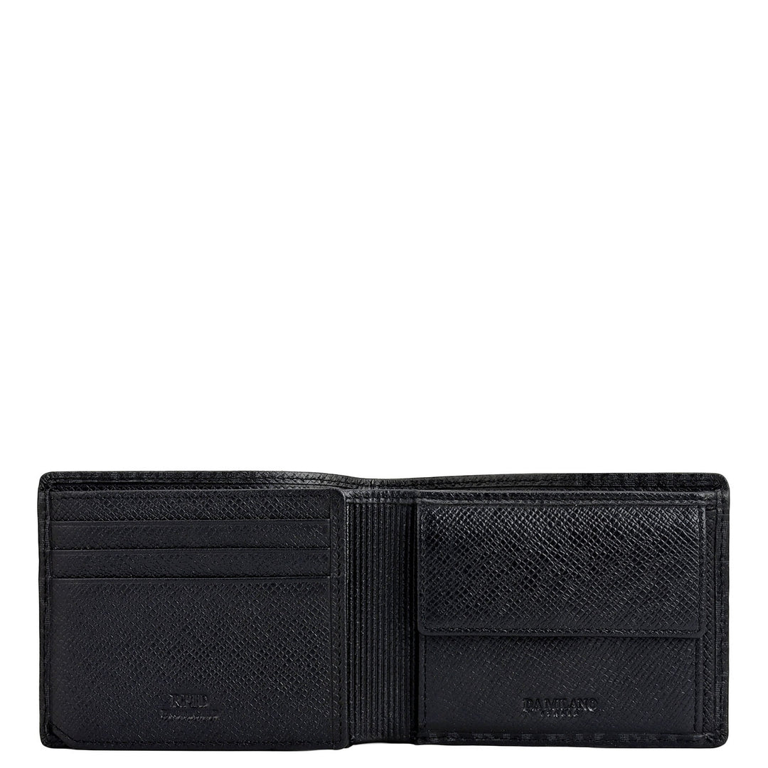 Black Bifold Leather Mens Wallet