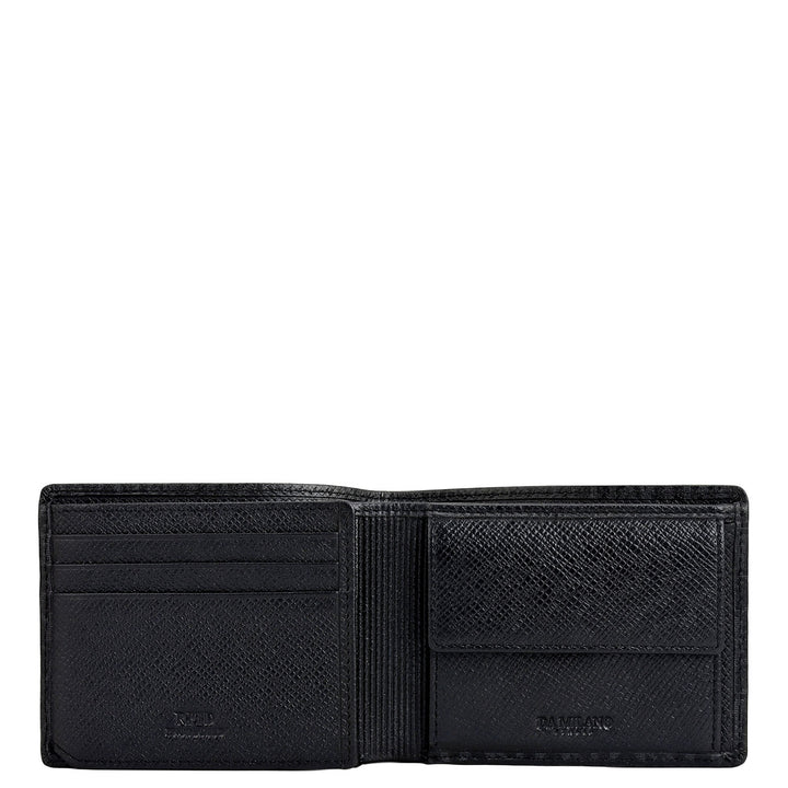 Black Bifold Leather Mens Wallet