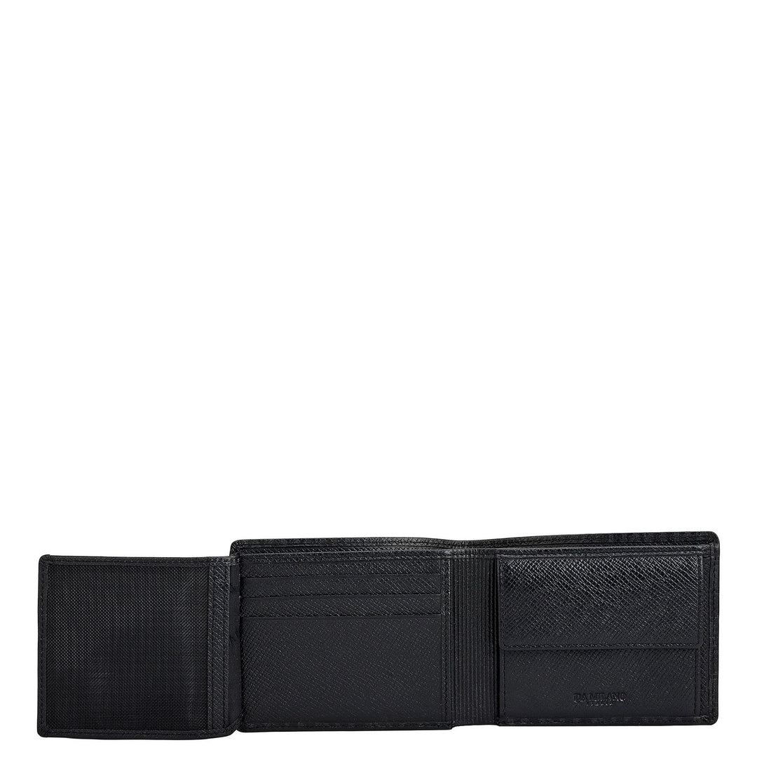 Black Bifold Leather Mens Wallet