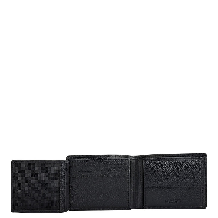Black Bifold Leather Mens Wallet