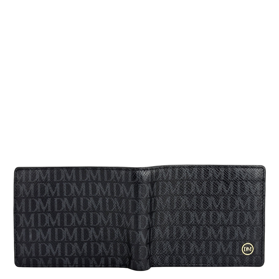 Black Bifold Leather Mens Wallet