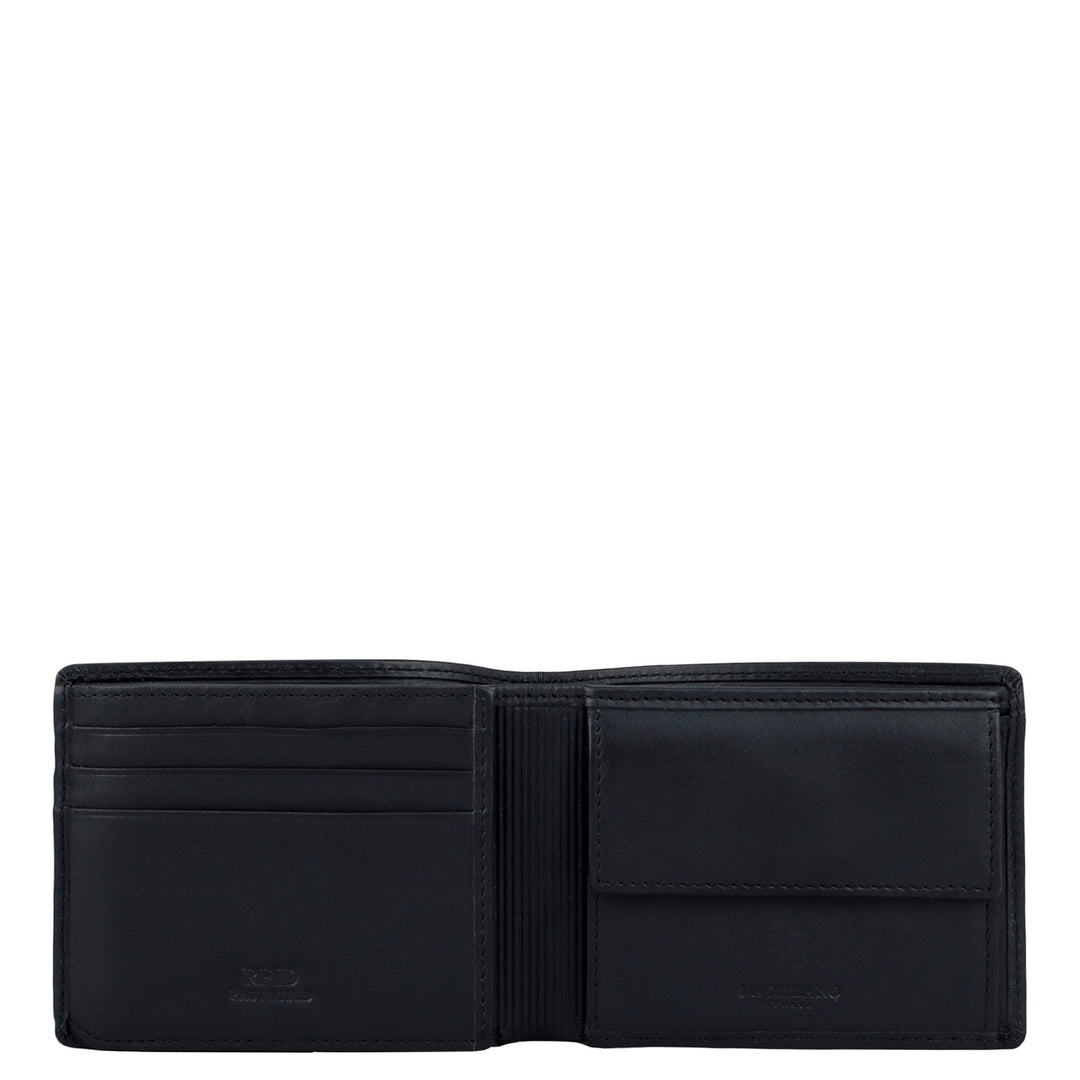 Black Bifold Leather Mens Wallet