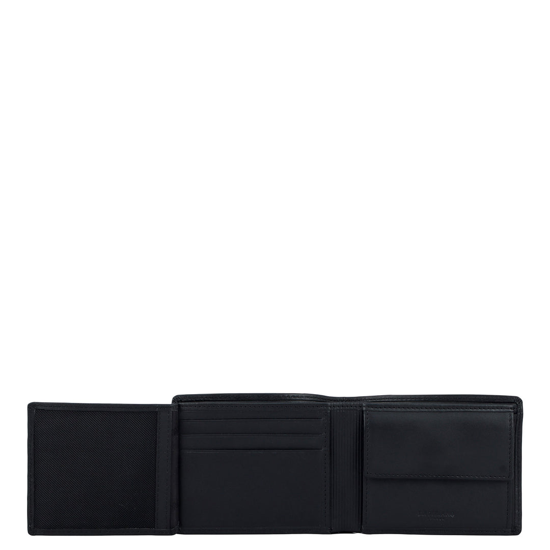 Black Bifold Leather Mens Wallet