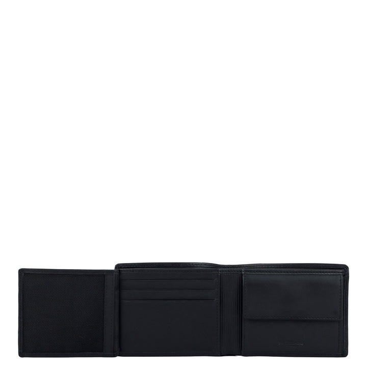 Black Bifold Leather Mens Wallet