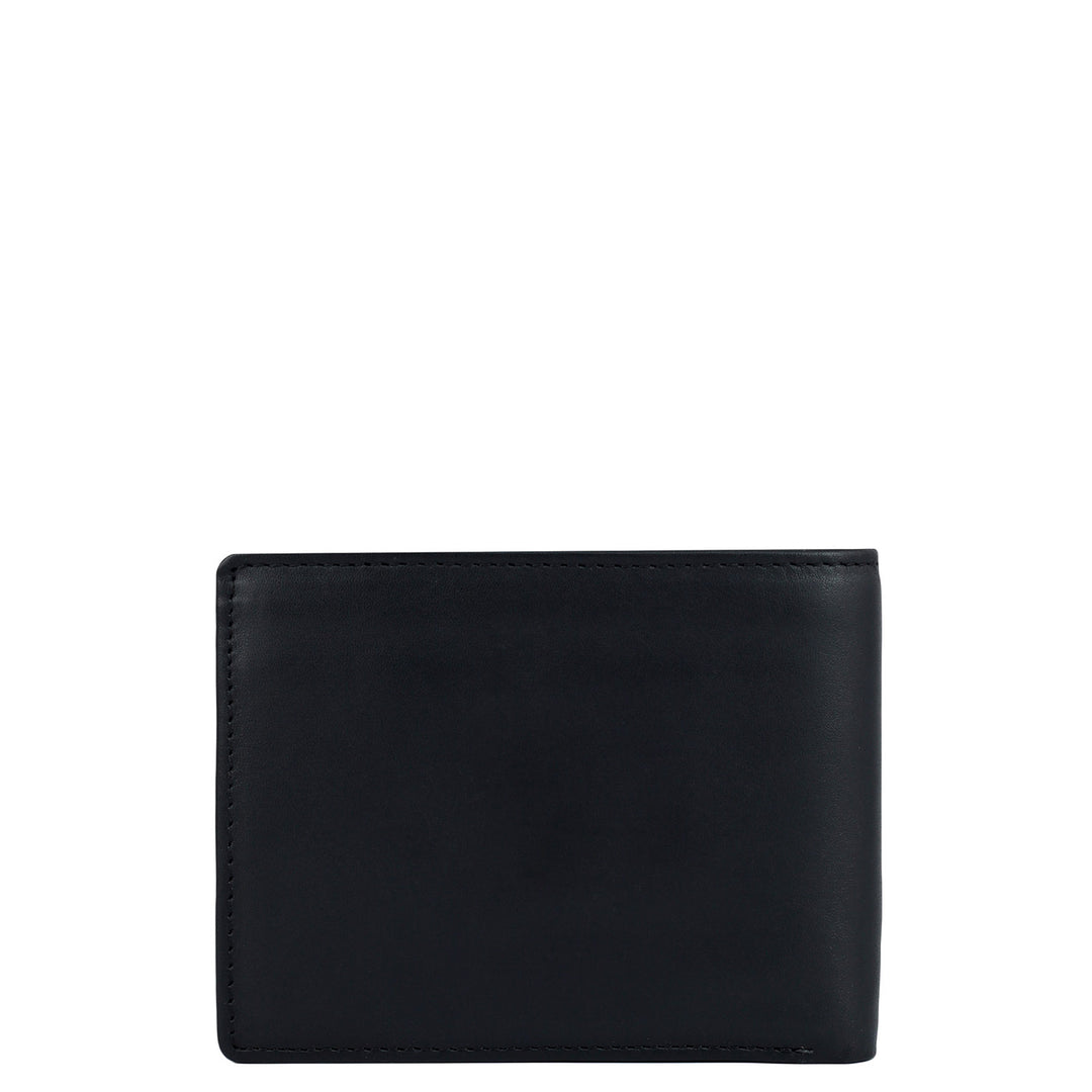 Black Bifold Leather Mens Wallet