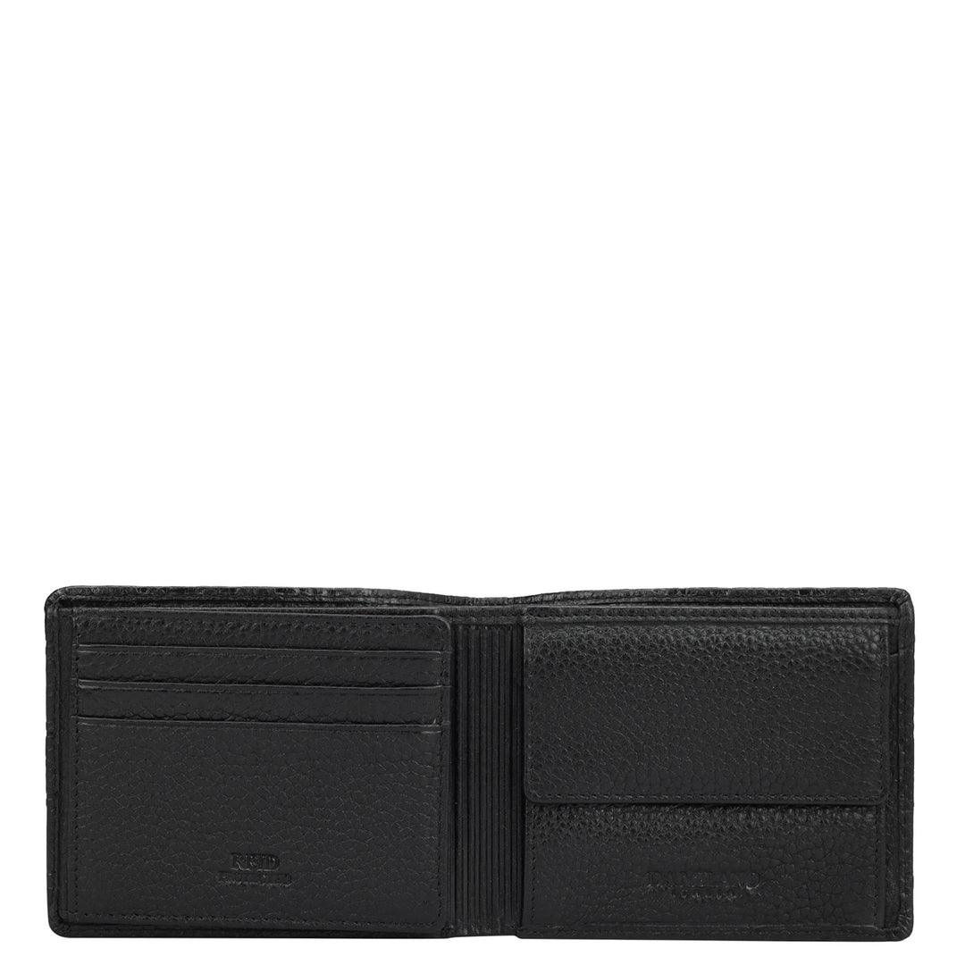 Black Bifold Leather Mens Wallet