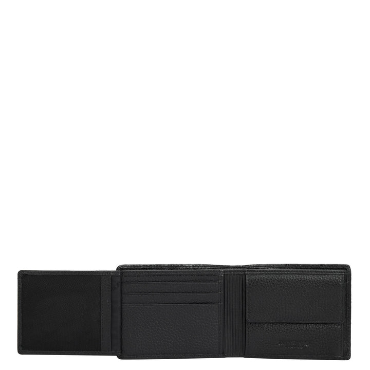 Black Bifold Leather Mens Wallet
