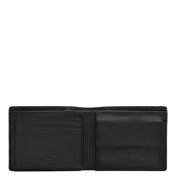 Black Bifold Leather Mens Wallet