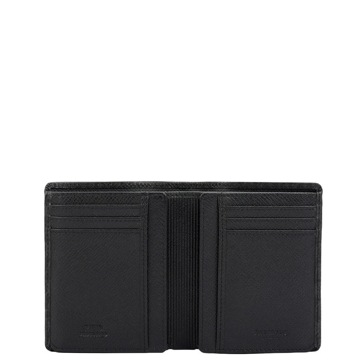 Black Bifold Leather Mens Wallet