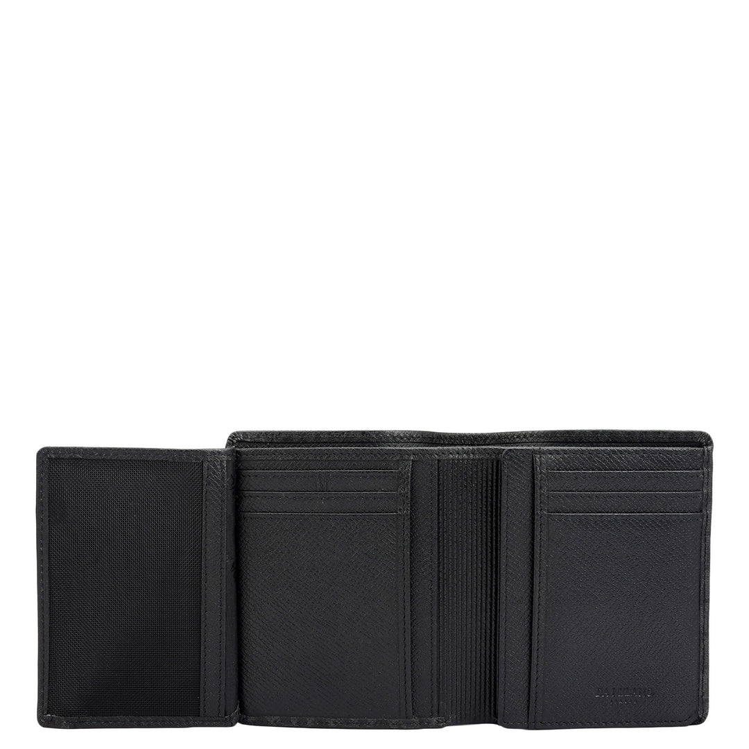 Black Bifold Leather Mens Wallet